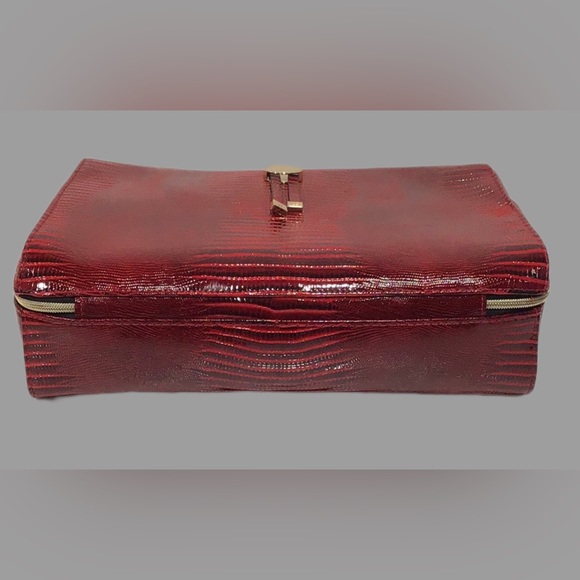 Estée Lauder‎ Retile Print Travel Case for Cosmetics, Lingerie; Red and Black - Picture 6 of 11